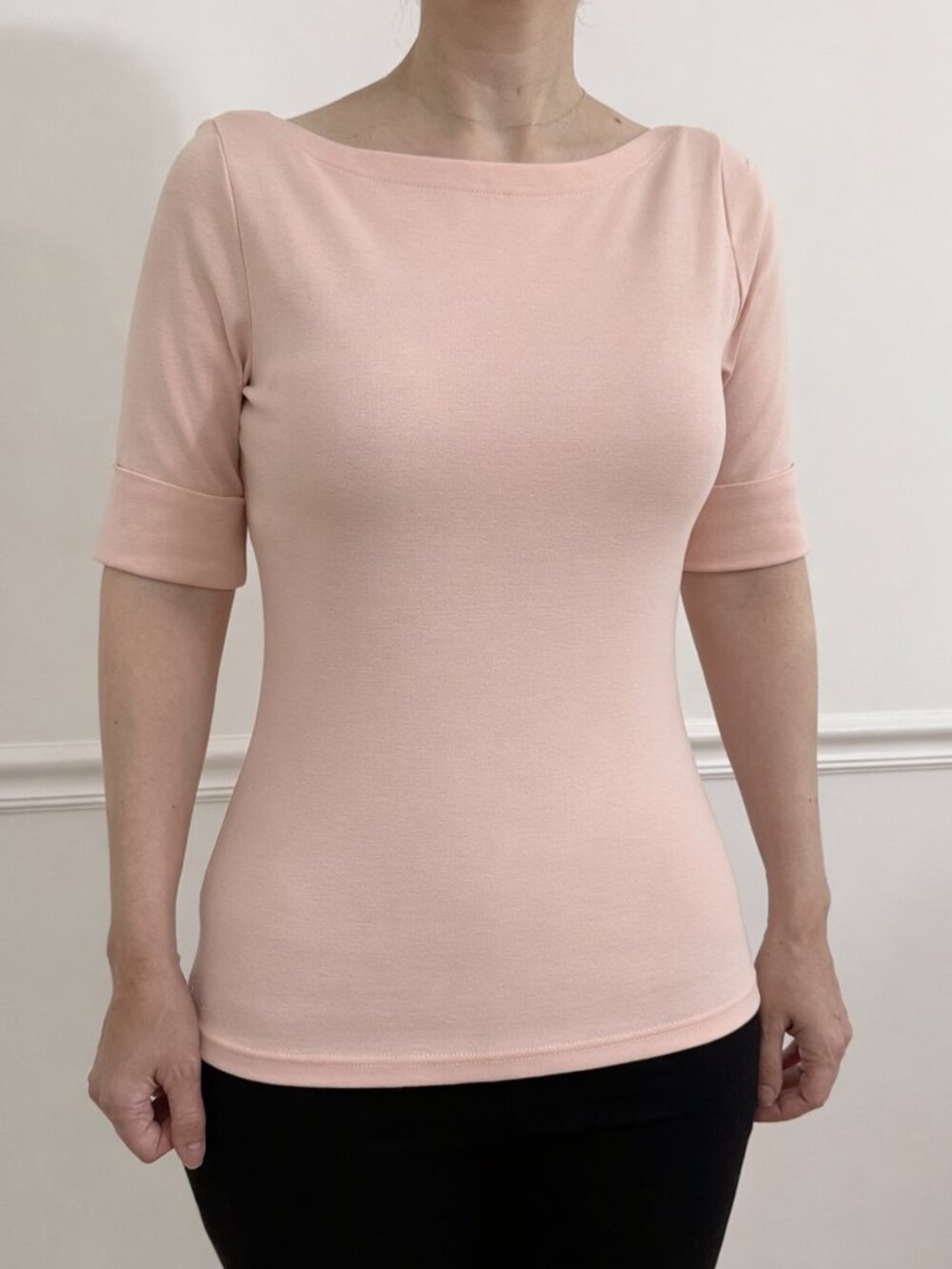 Lauren Ralph Lauren Boat Neck, Short Sleeve Top